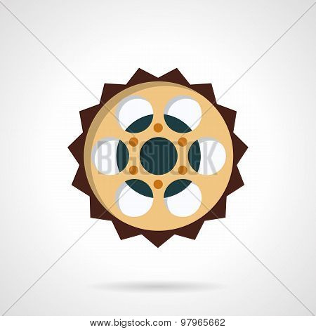 Chain sprocket flat color vector icon