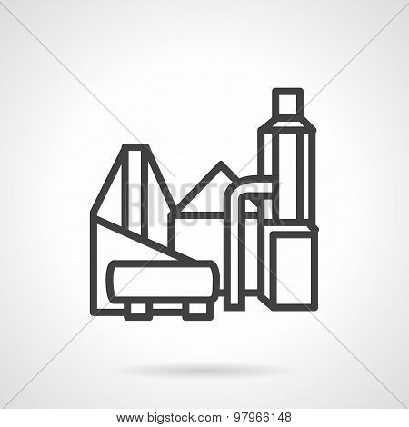 Industrial building flat line vector icon