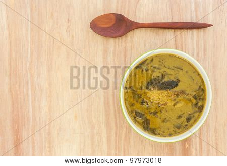 Curry Spicy Vegelable And Fish Grill With Coconut Milk