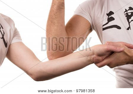Blocking arms.