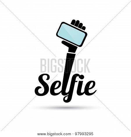 Taking Selfie Photo on Smart Phone concept icon .