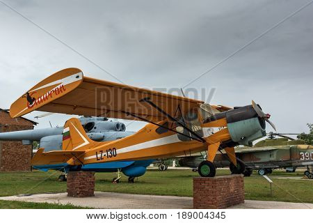 KRUMOVO, PLOVDIV, BULGARIA - 29 APRIL 2017: Plane LZ - 130 in Aviation Museum near Plovdiv Airport, Bulgaria