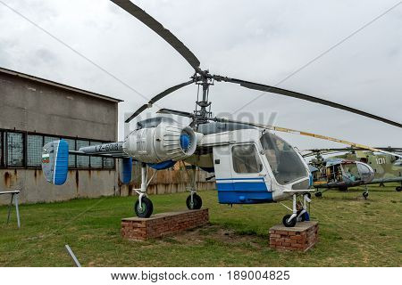 KRUMOVO, PLOVDIV, BULGARIA - 29 APRIL 2017: helicopter Ka - 26 in Aviation Museum near Plovdiv Airport, Bulgaria