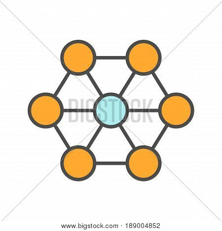 Connections color icon. Interrelation abstract metaphor. Structure. Isolated vector illustration