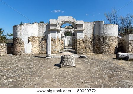 Ruins of Round (Golden) Church  of St. John, Preslav near The Second capital city of the First  Bulgarian Empire  Great Preslav, Bulgaria