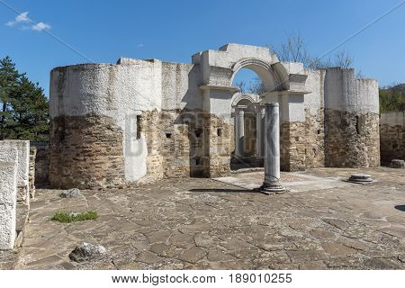 Ruins of Round (Golden) Church  of St. John, Preslav near The Second capital city of the First  Bulgarian Empire  Great Preslav, Bulgaria
