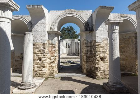 Ruins of Round (Golden) Church  of St. John, Preslav near The Second capital city of the First  Bulgarian Empire  Great Preslav, Bulgaria