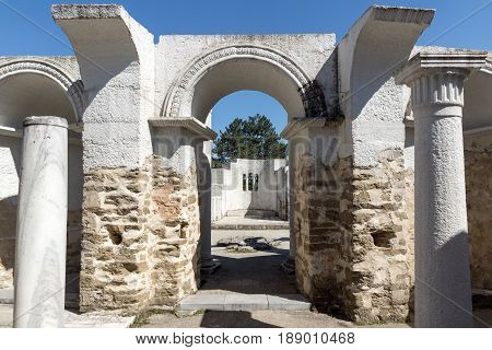 Ruins of Round (Golden) Church  of St. John, Preslav near The Second capital city of the First  Bulgarian Empire  Great Preslav, Bulgaria