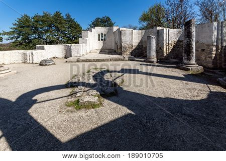 Ruins of Round (Golden) Church  of St. John, Preslav near The Second capital city of the First  Bulgarian Empire  Great Preslav, Bulgaria
