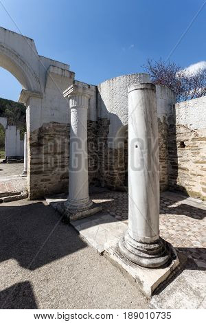 Ruins of Round (Golden) Church  of St. John, Preslav near The Second capital city of the First  Bulgarian Empire  Great Preslav, Bulgaria