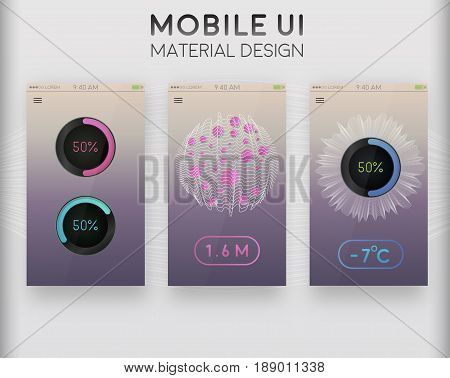 Mobile application. The concept of the interface design of the apps. Vector EPS 10.