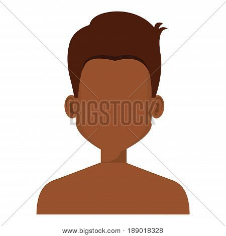 black young man shirtless avatar character vector illustration design