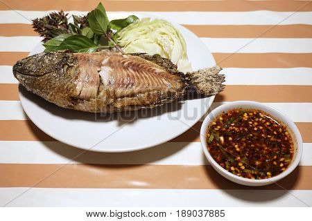 grilled fish salt in Thai food style