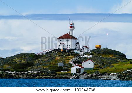 Lighthouse in Straits of Juan De Fuca BC
