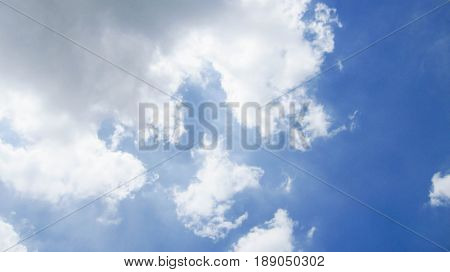 Blue background with clouds very bright beautiful is the most beautiful sky. Can be used as a background.