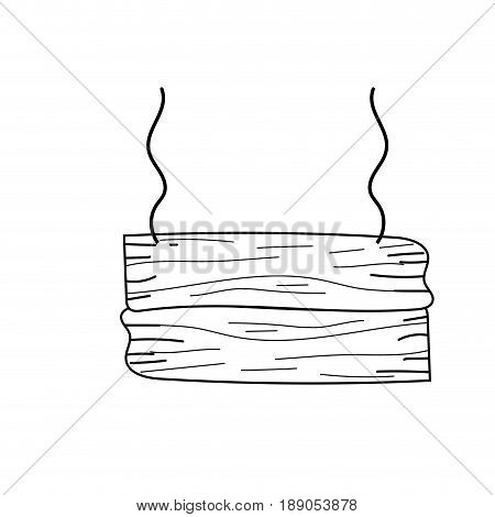 line nice retangular wood emblem design vector illustration