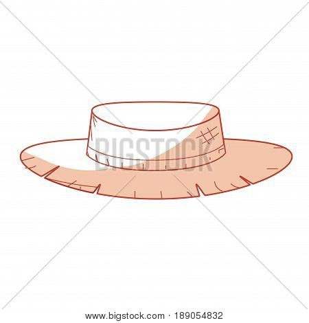 silhouette cute pesant hat to use in the farm work vector illustration