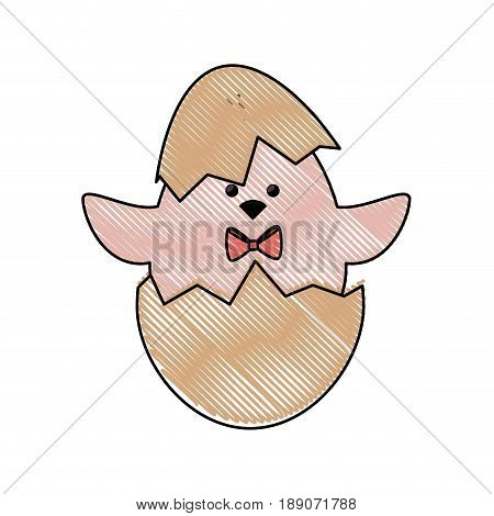 Little chicken cartoon icon vector illustration graphic