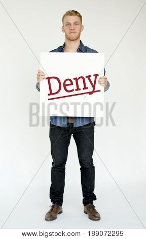 Disapprove rejection decline word on banner