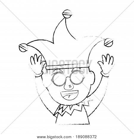 Jester clown cartoon icon vector illustration graphic design