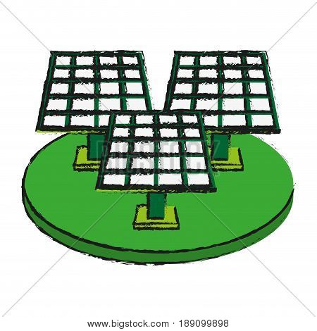 solar panel cartoon icon vecor illustration design graphic draw