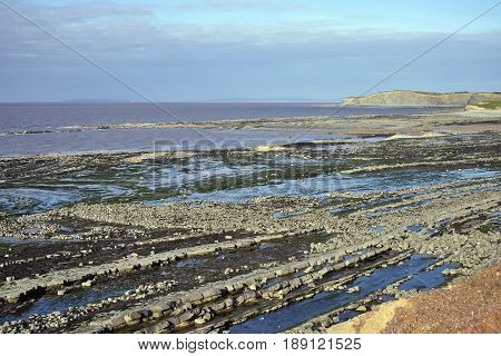 East Quantoxhead Beach at low tide Kilve West Somerset Coast