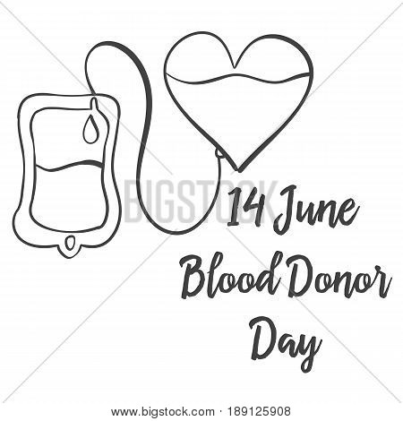 Collection stock hand draw blood donor day vector art