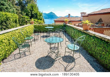 rooftop terrace over lake maggiore balcony italy