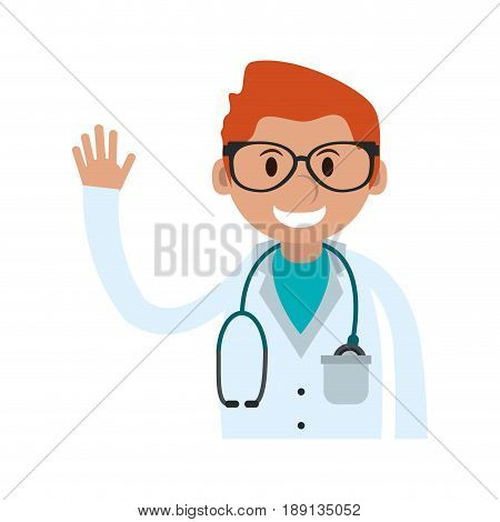 happy smiling male medical doctor icon image vector illustration design
