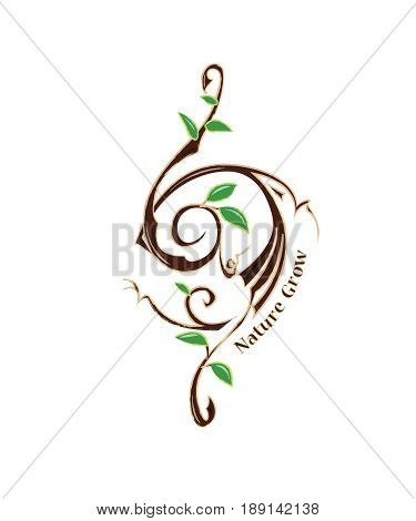 Logo Symbol Element Design on Nature Grow