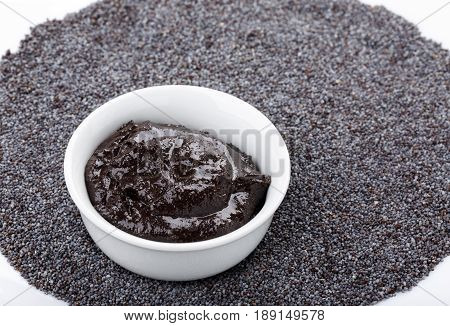 Poppy urbech. Natural paste from poppy seeds. Dagestani useful delicacy.