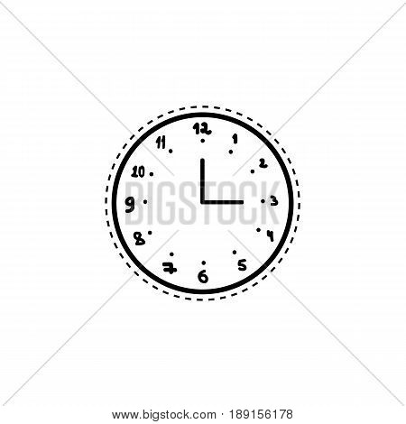 clock, time vector icon. White background. Black clock