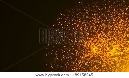 An Explosion Of Orange And Gold Embers Or Particles With Depth Of Field