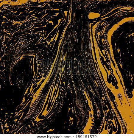 Vector Gold Suminagashi Abstract Background.