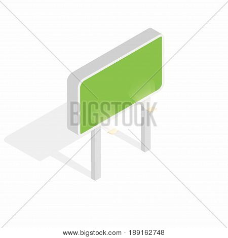 Isometric billboard with lights isolated on white background. Blank billboard advertising concept. Vector