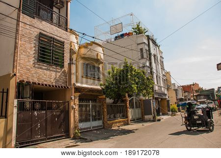 Local Street With Houses In The Philippines Capital Manila