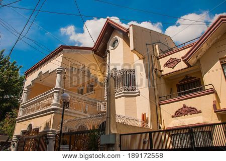 Local Street With Houses In The Philippines Capital Manila