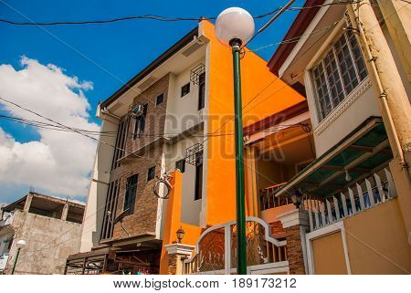 Local Street With Houses In The Philippines Capital Manila