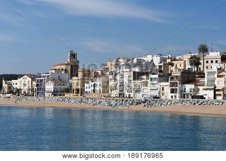 Village of Sant Pol de Mar in Barcelona province Catalonia Spain