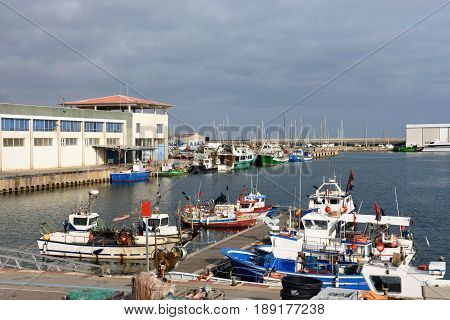 Fishing port of Canet de Mar El Maresme Barcelona province Catalonia Spain