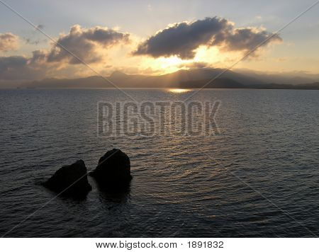 Atardecer en el océano