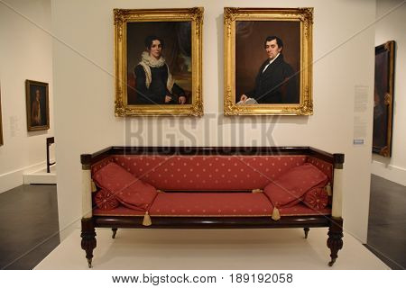 BROOKLYN, NEW YORK - APR 23: Brooklyn Museum in New York, as seen on April 23, 2017. At 560,000 square feet, the museum is New York City's third largest in physical size and holds an art collection with roughly 1.5 million works.
