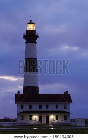 Bodie Island Lighthouse Before Sunrise - Outer Banks North Carolina