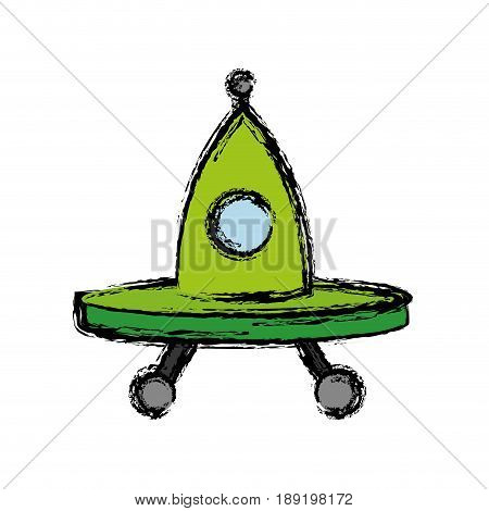 ovni spaceship icon over white background. vector illustration