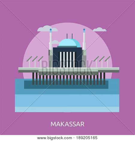 Makassar City of Indonesia Conceptual Design | Set of great flat design illustration concepts for city, indonesian, travel and much more.
