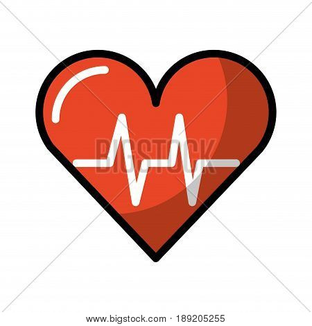 shadow heart beat pulse cartooon vector graphic design