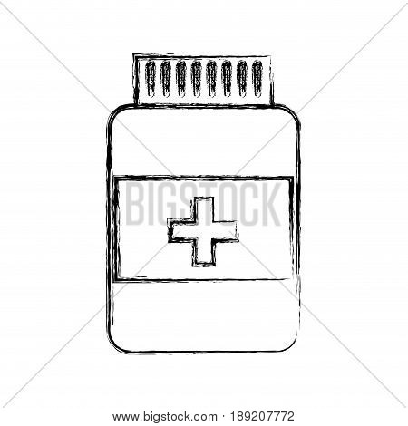 sketch draw pill bottle cartoon vector grpahic design