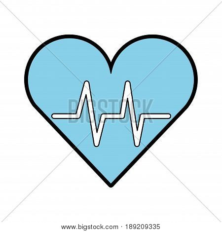 blue heart beat pulse cartooon vector graphic design