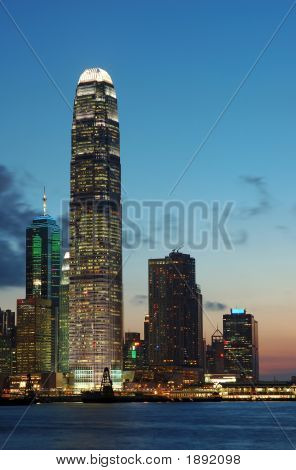 Sunset escena de Hong Kong
