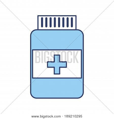 blue pill bottle cartoon vector grpahic design
